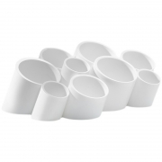 大容量斜插式笔筒收纳盒办公室桌面轻奢简约儿童学生书桌平替 六角笔筒-经典白