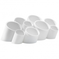 大容量斜插式笔筒收纳盒办公室桌面轻奢简约儿童学生书桌平替 六角笔筒-经典白